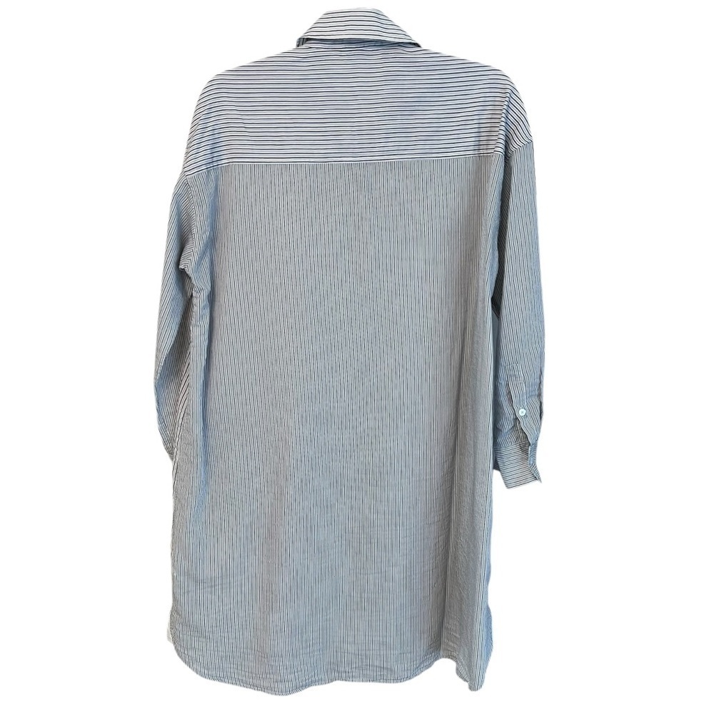 James Perse Los Angeles Shirt Dress Grey Stripe 1 Small Minimalist Contemporary - Picture 4 of 7